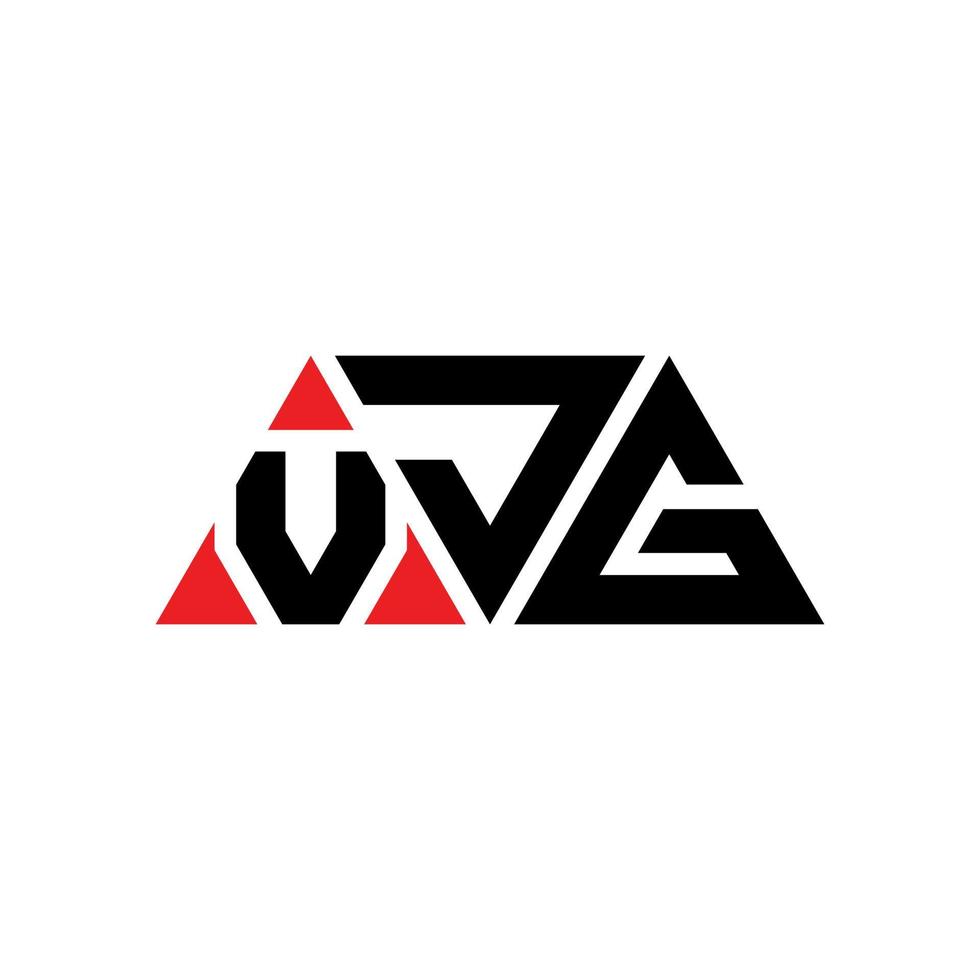 design del logo della lettera del triangolo vjg con forma triangolare. monogramma di design del logo del triangolo vjg. modello di logo vettoriale triangolo vjg con colore rosso. logo triangolare vjg logo semplice, elegante e lussuoso. vjg