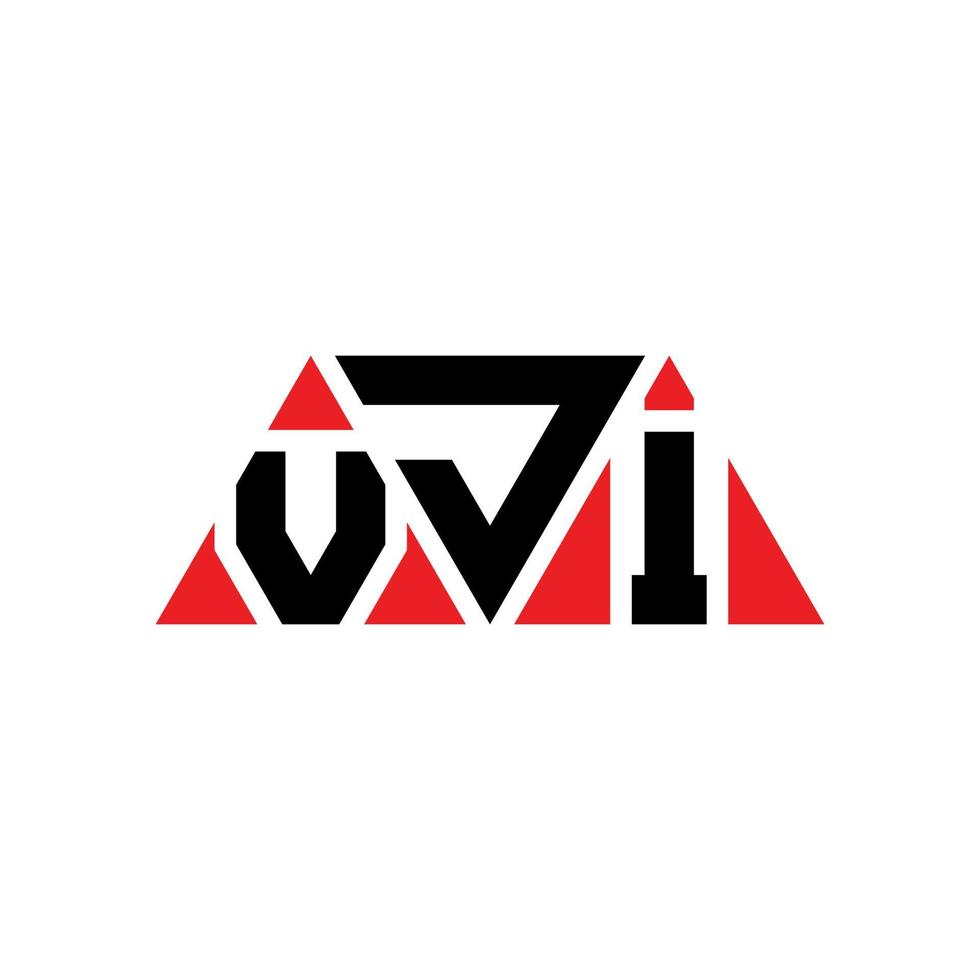 design del logo della lettera del triangolo vji con forma triangolare. monogramma di design del logo del triangolo vji. modello di logo vettoriale triangolo vji con colore rosso. logo triangolare vji logo semplice, elegante e lussuoso. vji