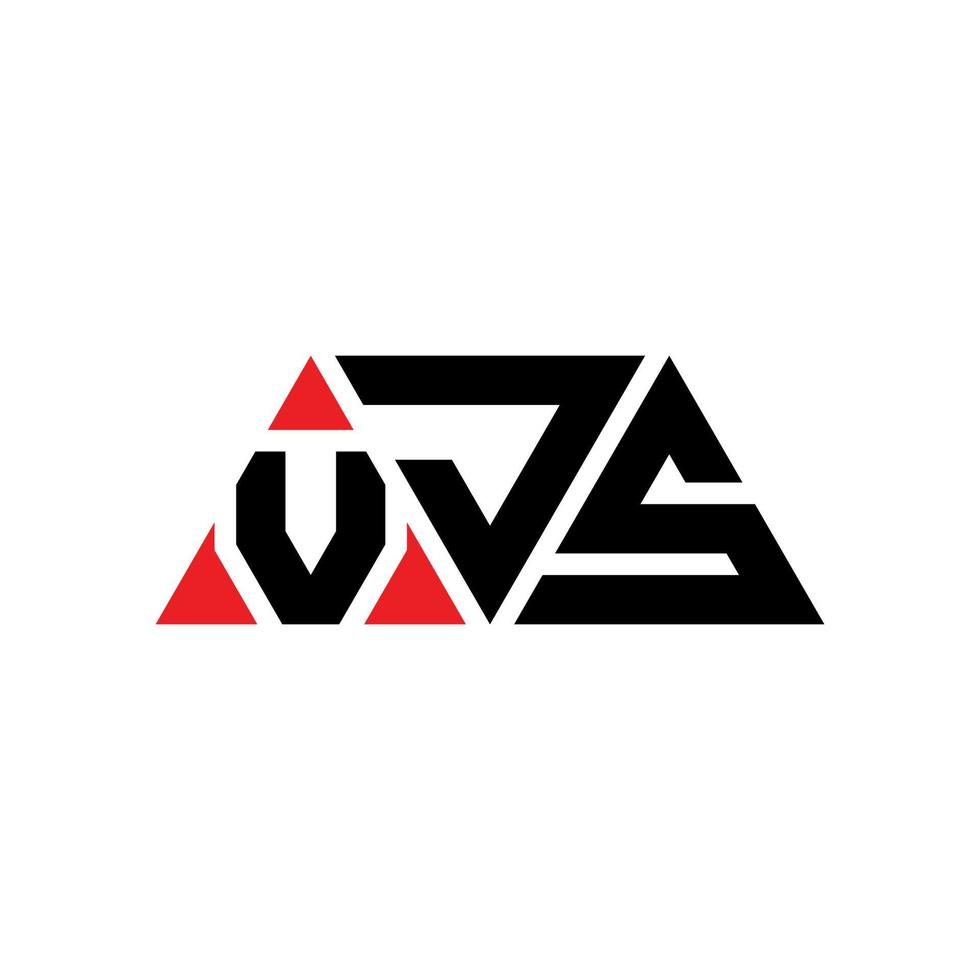 design del logo della lettera del triangolo vjs con forma triangolare. vjs triangolo logo design monogramma. modello di logo vettoriale triangolo vjs con colore rosso. logo triangolare vjs logo semplice, elegante e lussuoso. vjs