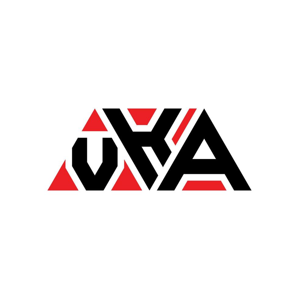 design del logo della lettera del triangolo vka con forma triangolare. vka triangolo logo design monogramma. modello di logo vettoriale triangolo vka con colore rosso. logo triangolare vka logo semplice, elegante e lussuoso. vka
