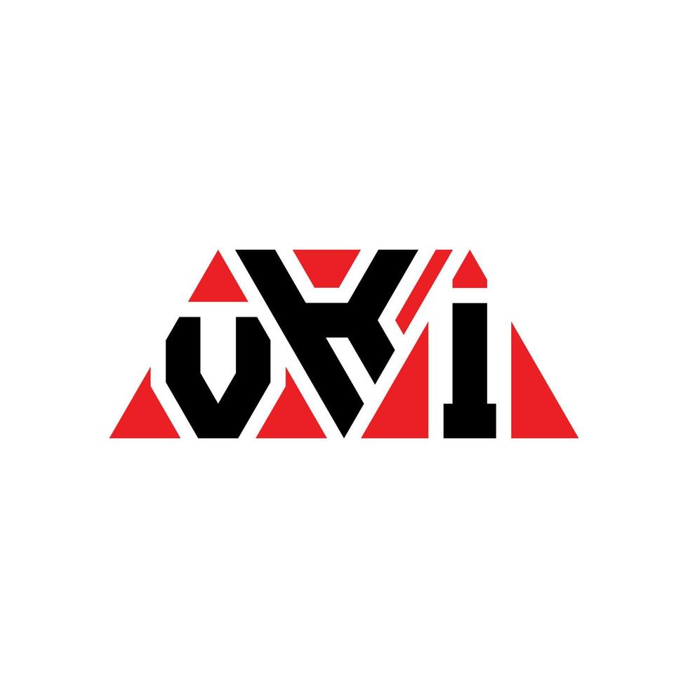 design del logo della lettera del triangolo vki con forma triangolare. monogramma di design del logo del triangolo vki. modello di logo vettoriale triangolo vki con colore rosso. logo triangolare vki logo semplice, elegante e lussuoso. vki