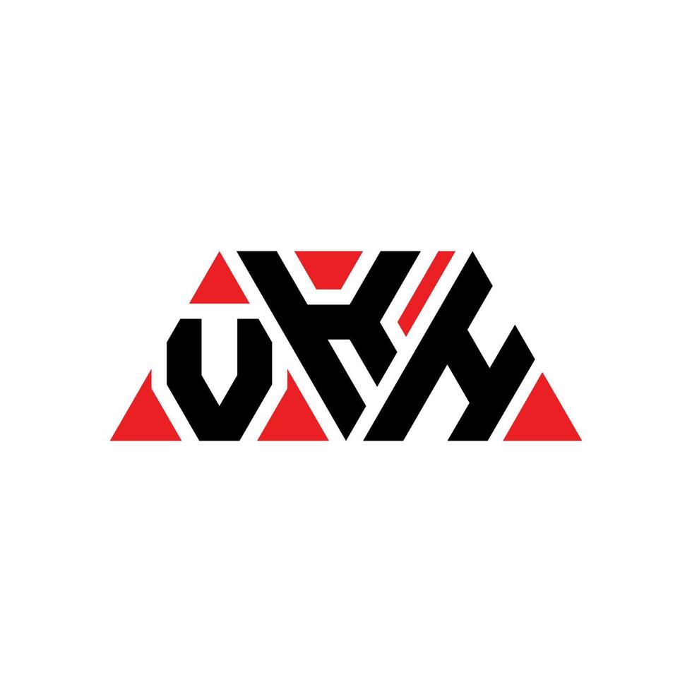design del logo della lettera del triangolo vkh con forma triangolare. monogramma di design del logo del triangolo vkh. modello di logo vettoriale triangolo vkh con colore rosso. logo triangolare vkh logo semplice, elegante e lussuoso. vkh