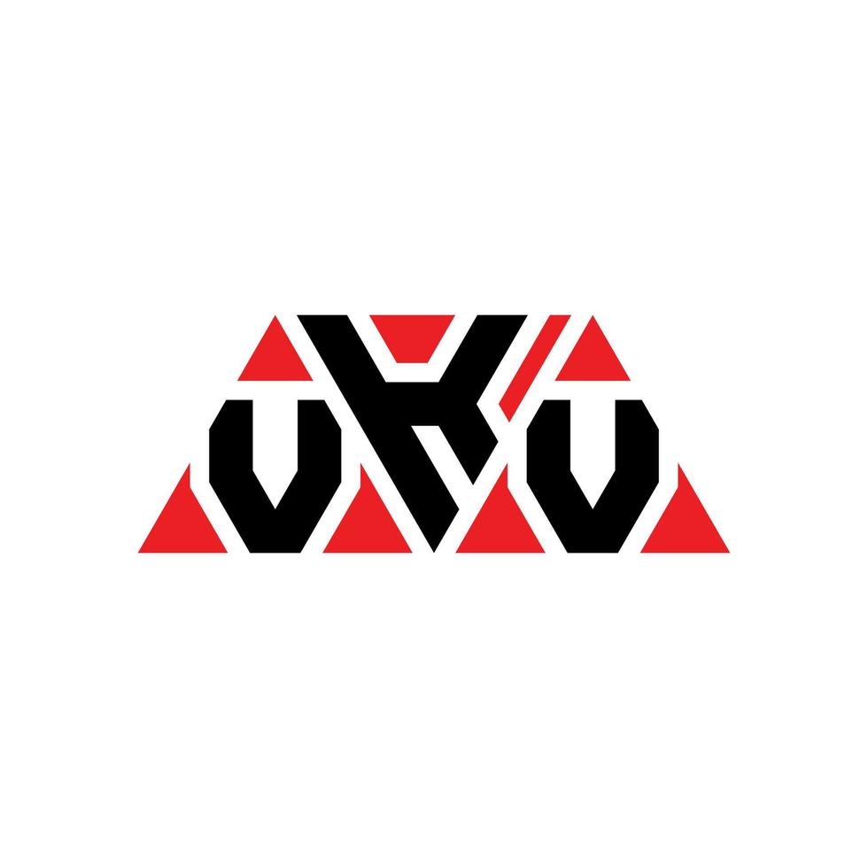 design del logo della lettera del triangolo vkv con forma triangolare. monogramma di design del logo del triangolo vkv. modello di logo vettoriale triangolo vkv con colore rosso. logo triangolare vkv logo semplice, elegante e lussuoso. vkv