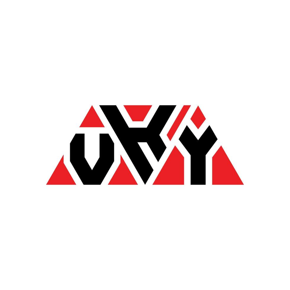 design del logo della lettera del triangolo vky con forma triangolare. monogramma di design del logo del triangolo vky. modello di logo vettoriale triangolo vky con colore rosso. logo triangolare vky logo semplice, elegante e lussuoso. vky