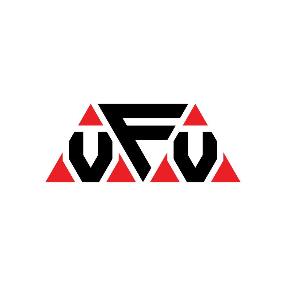 design del logo della lettera del triangolo vfv con forma triangolare. monogramma di design del logo del triangolo vfv. modello di logo vettoriale triangolo vfv con colore rosso. logo triangolare vfv logo semplice, elegante e lussuoso. vfv