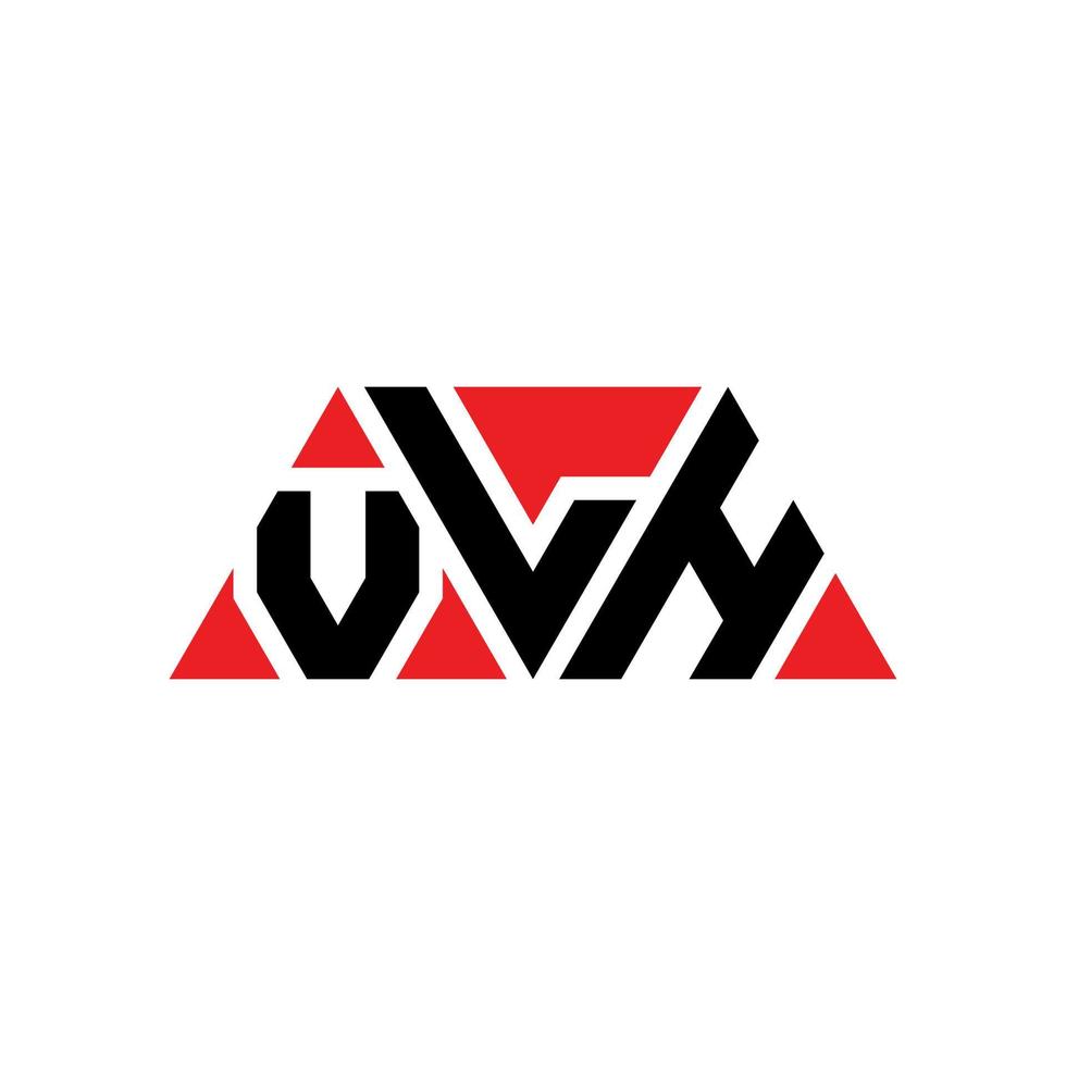 design del logo della lettera del triangolo vlh con forma triangolare. monogramma di design del logo del triangolo vlh. modello di logo vettoriale triangolo vlh con colore rosso. vlh logo triangolare logo semplice, elegante e lussuoso. vlh