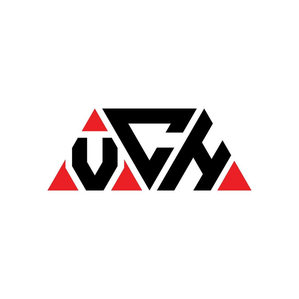 design del logo della lettera del triangolo vch con forma triangolare. monogramma di design del logo del triangolo vch. modello di logo vettoriale triangolo vch con colore rosso. logo triangolare vch logo semplice, elegante e lussuoso. vch