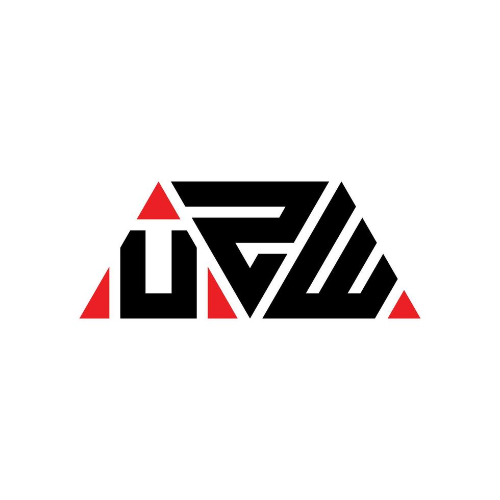 design del logo della lettera del triangolo uzw con forma triangolare. monogramma del design del logo del triangolo uzw. modello di logo vettoriale triangolo uzw con colore rosso. logo triangolare uzw logo semplice, elegante e lussuoso. uzw