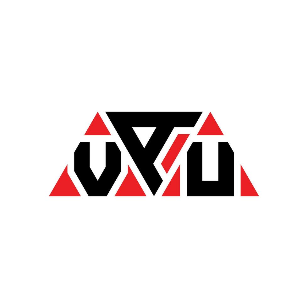 vau design del logo della lettera triangolare con forma triangolare. vau triangolo logo design monogramma. modello di logo vettoriale triangolo vau con colore rosso. logo triangolare vau logo semplice, elegante e lussuoso. vau