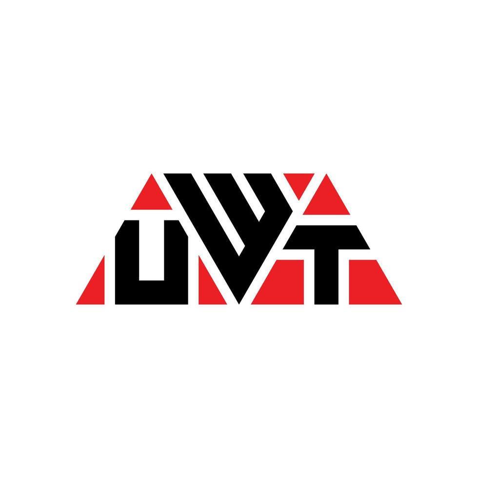 design del logo della lettera del triangolo uwt con forma triangolare. monogramma di design del logo del triangolo uwt. modello di logo vettoriale triangolo uwt con colore rosso. logo triangolare uwt logo semplice, elegante e lussuoso. uwt