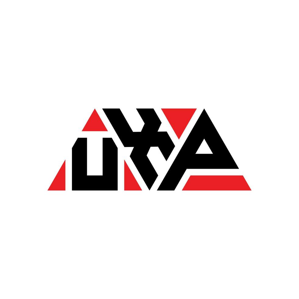 design del logo della lettera triangolare uxp con forma triangolare. monogramma del design del logo del triangolo uxp. modello di logo vettoriale triangolo uxp con colore rosso. logo triangolare uxp logo semplice, elegante e lussuoso. uxp