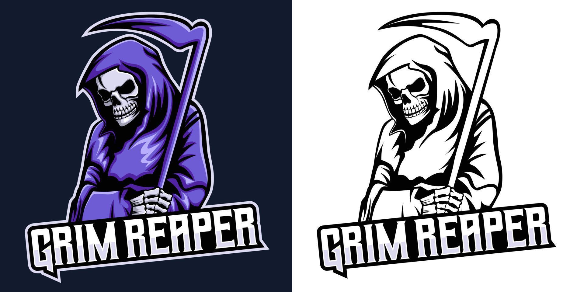 grim reaper esport logo mascotte design vettore