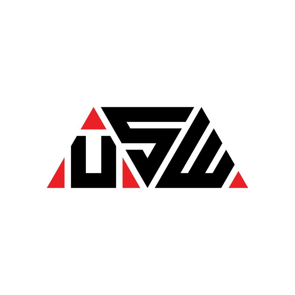 logo della lettera triangolare usw con forma triangolare. monogramma di design logo triangolo usw. modello di logo vettoriale triangolo usw con colore rosso. logo triangolare usw logo semplice, elegante e lussuoso. usw