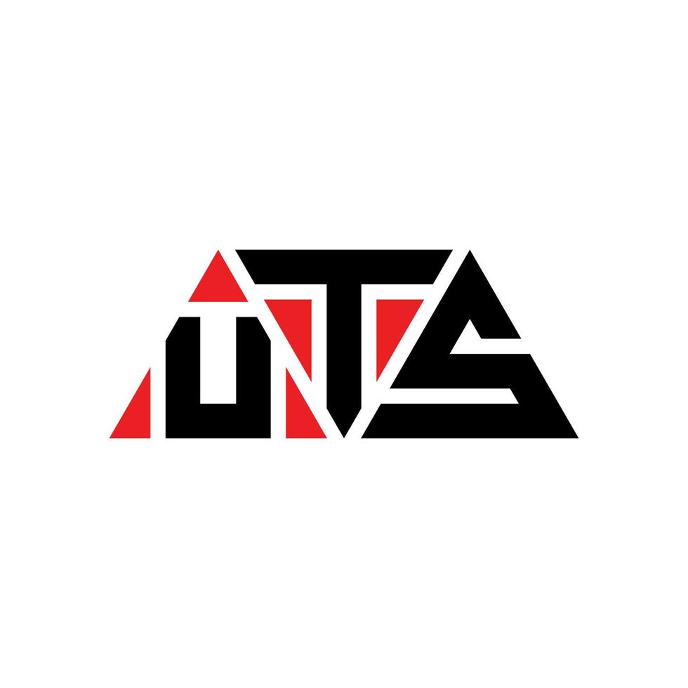 design del logo della lettera triangolare uts con forma triangolare. monogramma di design del logo del triangolo uts. modello di logo vettoriale triangolo uts con colore rosso. logo triangolare uts logo semplice, elegante e lussuoso. uts