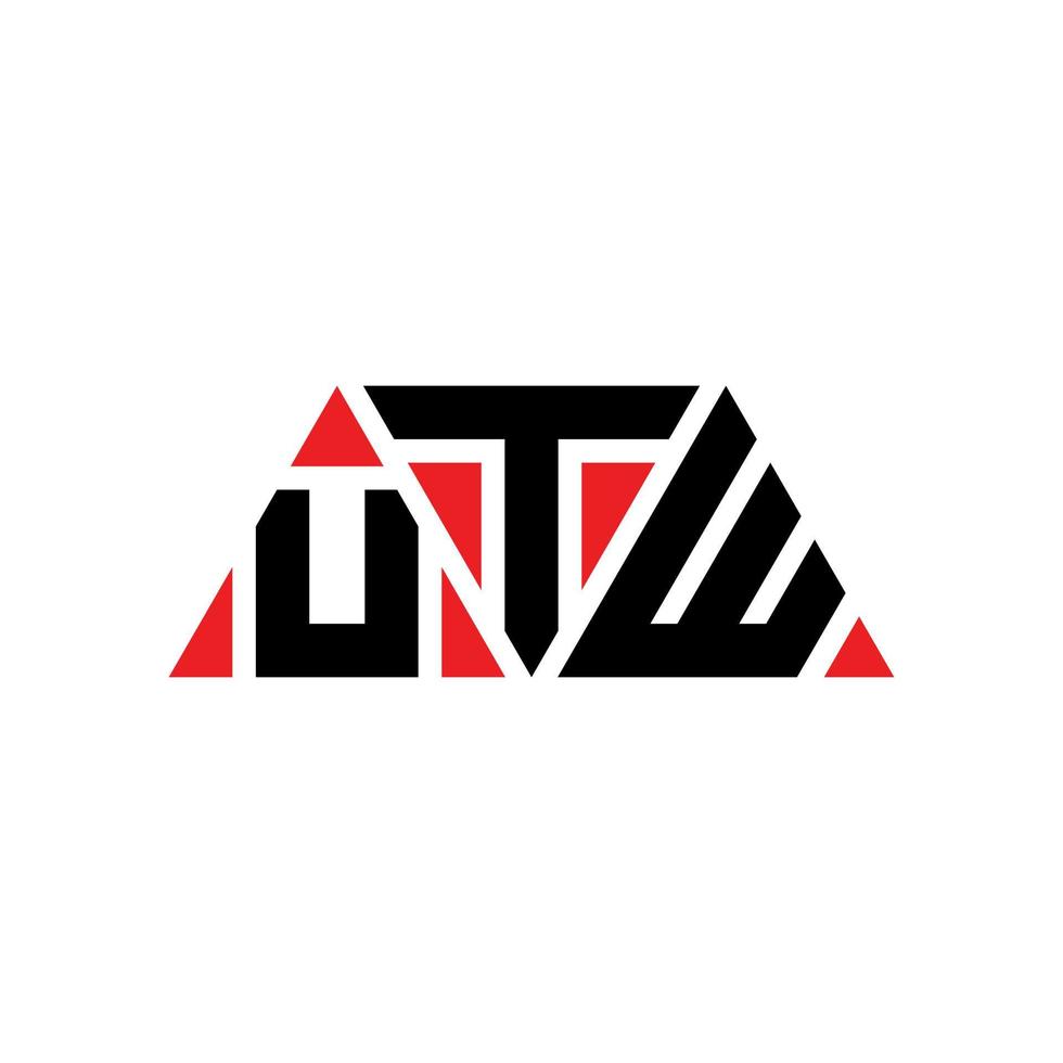 design del logo della lettera del triangolo utw con forma triangolare. monogramma di design del logo del triangolo utw. modello di logo vettoriale triangolo utw con colore rosso. logo triangolare utw logo semplice, elegante e lussuoso. utw