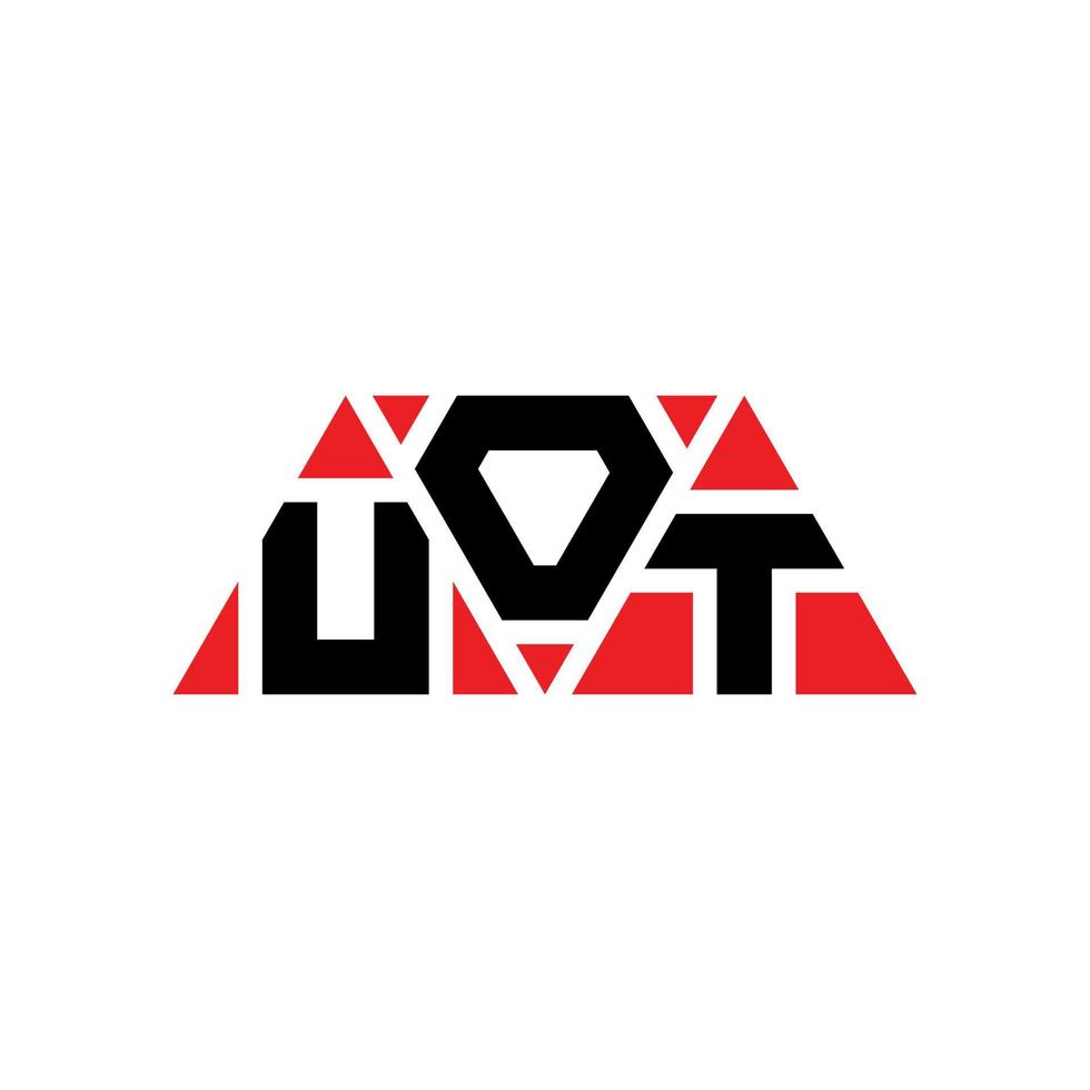 design del logo della lettera triangolare con forma triangolare. monogramma del design del logo del triangolo. modello di logo vettoriale triangolo uot con colore rosso. uot logo triangolare logo semplice, elegante e lussuoso. uot