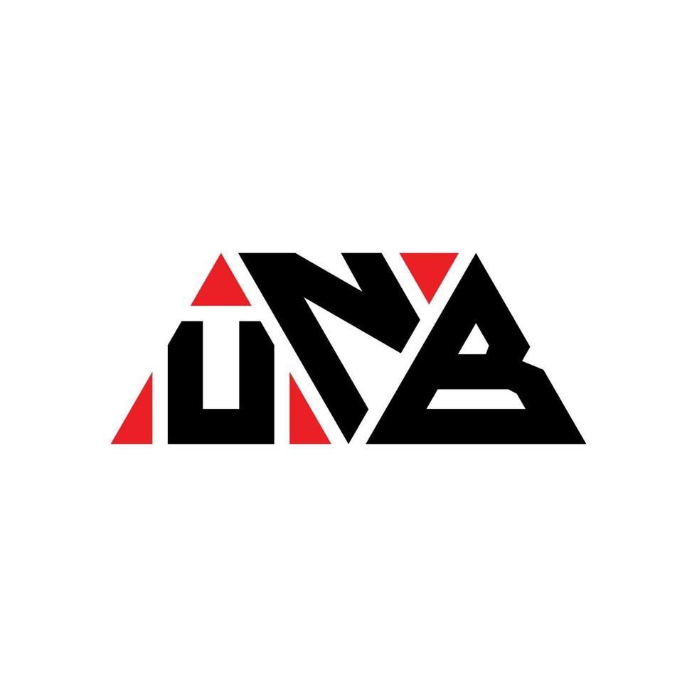 design del logo della lettera triangolare unb con forma triangolare. unb triangolo logo design monogramma. modello di logo vettoriale triangolo unb con colore rosso. unb logo triangolare logo semplice, elegante e lussuoso. unb