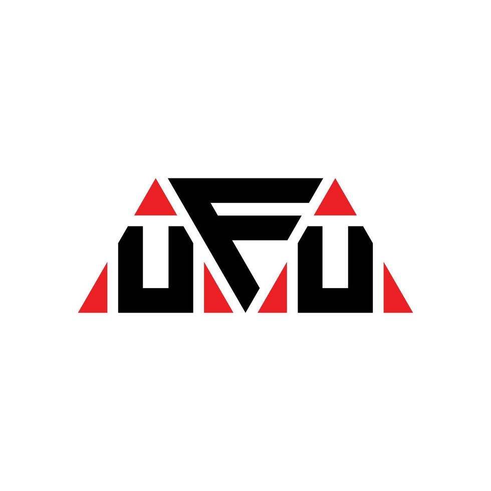 design del logo della lettera del triangolo ufu con forma triangolare. ufu triangolo logo design monogramma. modello di logo vettoriale triangolo ufu con colore rosso. logo triangolare ufu logo semplice, elegante e lussuoso. uf