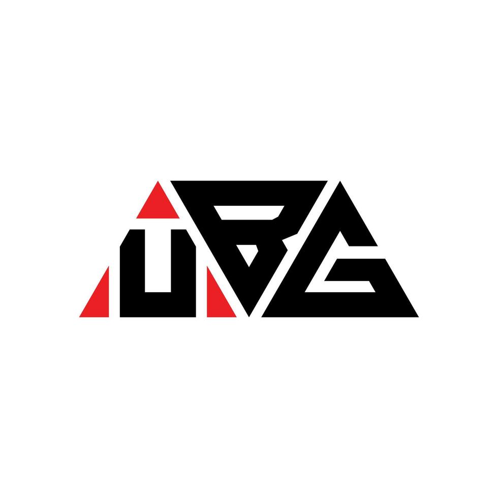 design del logo della lettera del triangolo ubg con forma triangolare. monogramma di design del logo triangolo ubg. modello di logo vettoriale triangolo ubg con colore rosso. logo triangolare ubg logo semplice, elegante e lussuoso. ubg