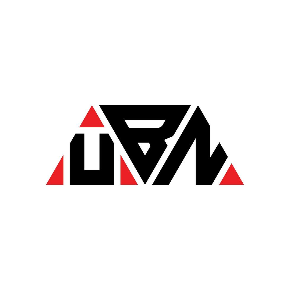 design del logo della lettera del triangolo ubn con forma triangolare. monogramma di design con logo triangolo ubn. modello di logo vettoriale triangolo ubn con colore rosso. logo triangolare ubn logo semplice, elegante e lussuoso. ubn