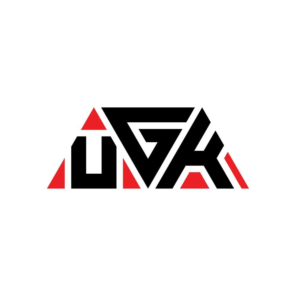 design del logo della lettera del triangolo ugk con forma triangolare. monogramma di design del logo del triangolo ugk. modello di logo vettoriale triangolo ugk con colore rosso. logo triangolare ugk logo semplice, elegante e lussuoso. ugk