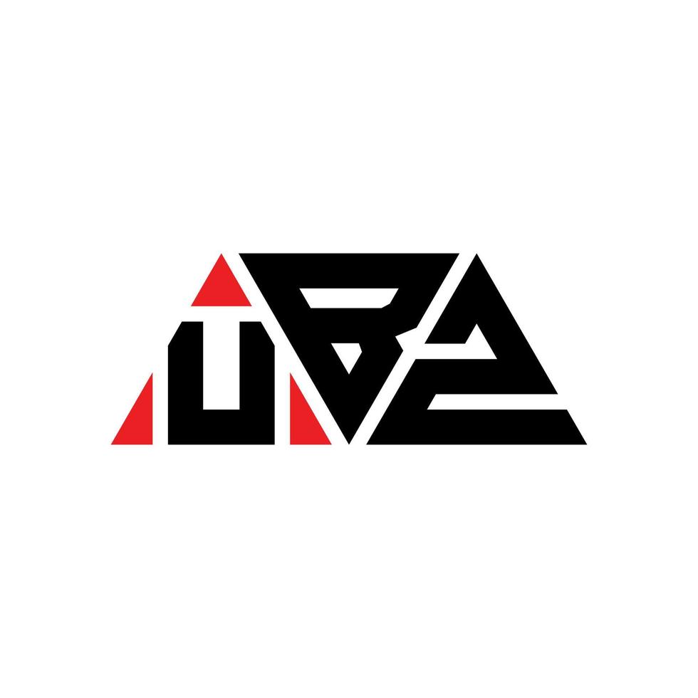 design del logo della lettera del triangolo ubz con forma triangolare. monogramma di design con logo triangolo ubz. modello di logo vettoriale triangolo ubz con colore rosso. logo triangolare ubz logo semplice, elegante e lussuoso. ubz