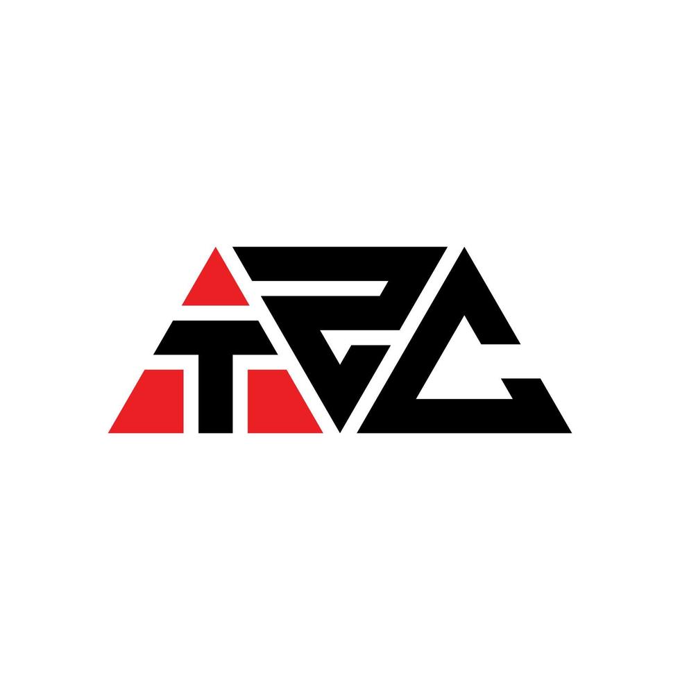 tzc triangolo lettera logo design con forma triangolare. tzc triangolo logo design monogramma. modello di logo vettoriale triangolo tzc con colore rosso. logo triangolare tzc logo semplice, elegante e lussuoso. tzc