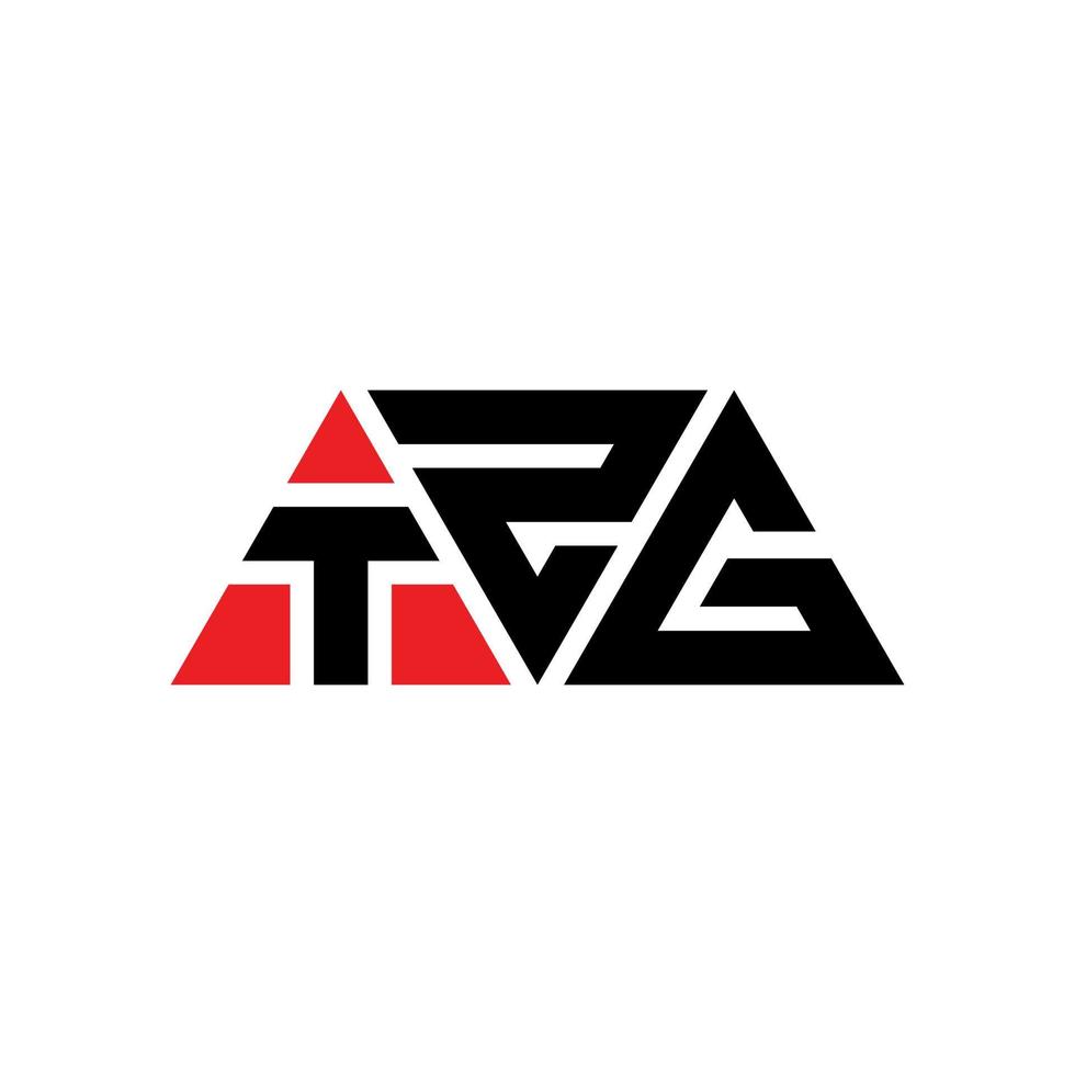 design del logo della lettera triangolare tzg con forma triangolare. tzg triangolo logo design monogramma. modello di logo vettoriale triangolo tzg con colore rosso. logo triangolare tzg logo semplice, elegante e lussuoso. tzg
