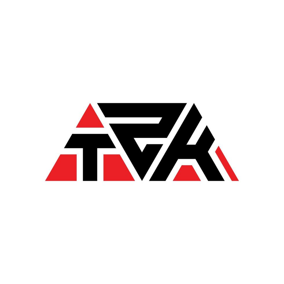 tzk triangolo logo lettera design con forma triangolare. tzk triangolo logo design monogramma. modello di logo vettoriale triangolo tzk con colore rosso. logo triangolare tzk logo semplice, elegante e lussuoso. tzk
