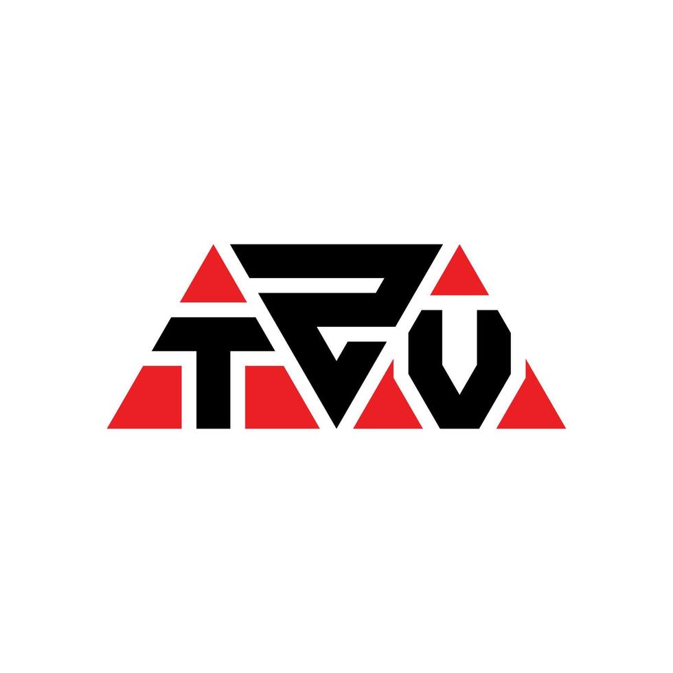 tzv triangolo lettera logo design con forma triangolare. tzv triangolo logo design monogramma. modello di logo vettoriale triangolo tzv con colore rosso. logo triangolare tzv logo semplice, elegante e lussuoso. tzv