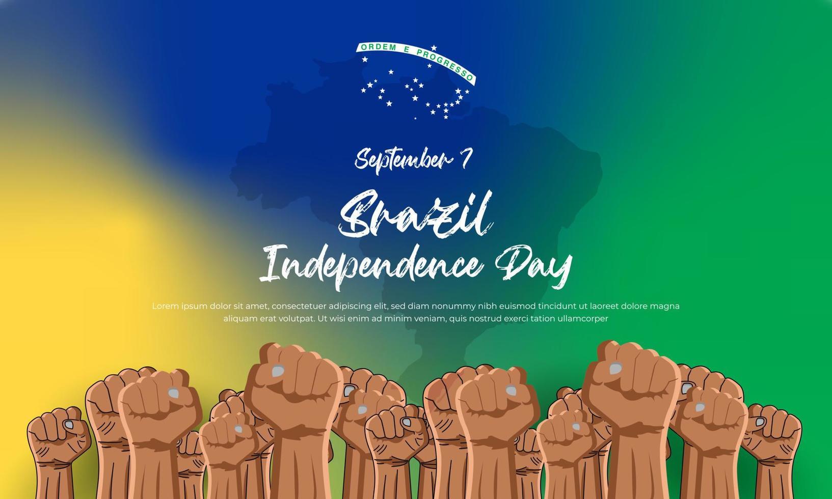 modello di progettazione di sfondo del giorno dell'indipendenza del brasile 7 settembre vettore