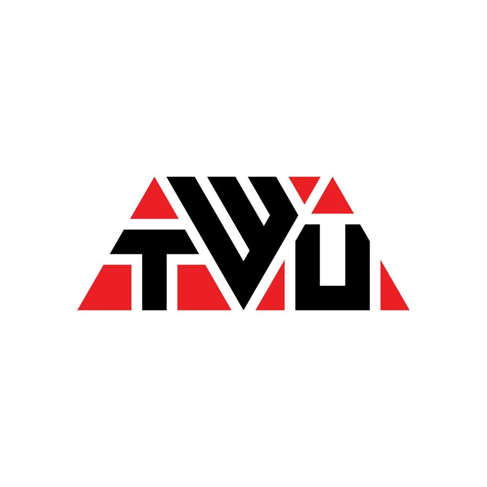 design del logo della lettera triangolare twu con forma triangolare. monogramma di design del logo del triangolo twu. modello di logo vettoriale triangolo twu con colore rosso. logo triangolare twu logo semplice, elegante e lussuoso. due