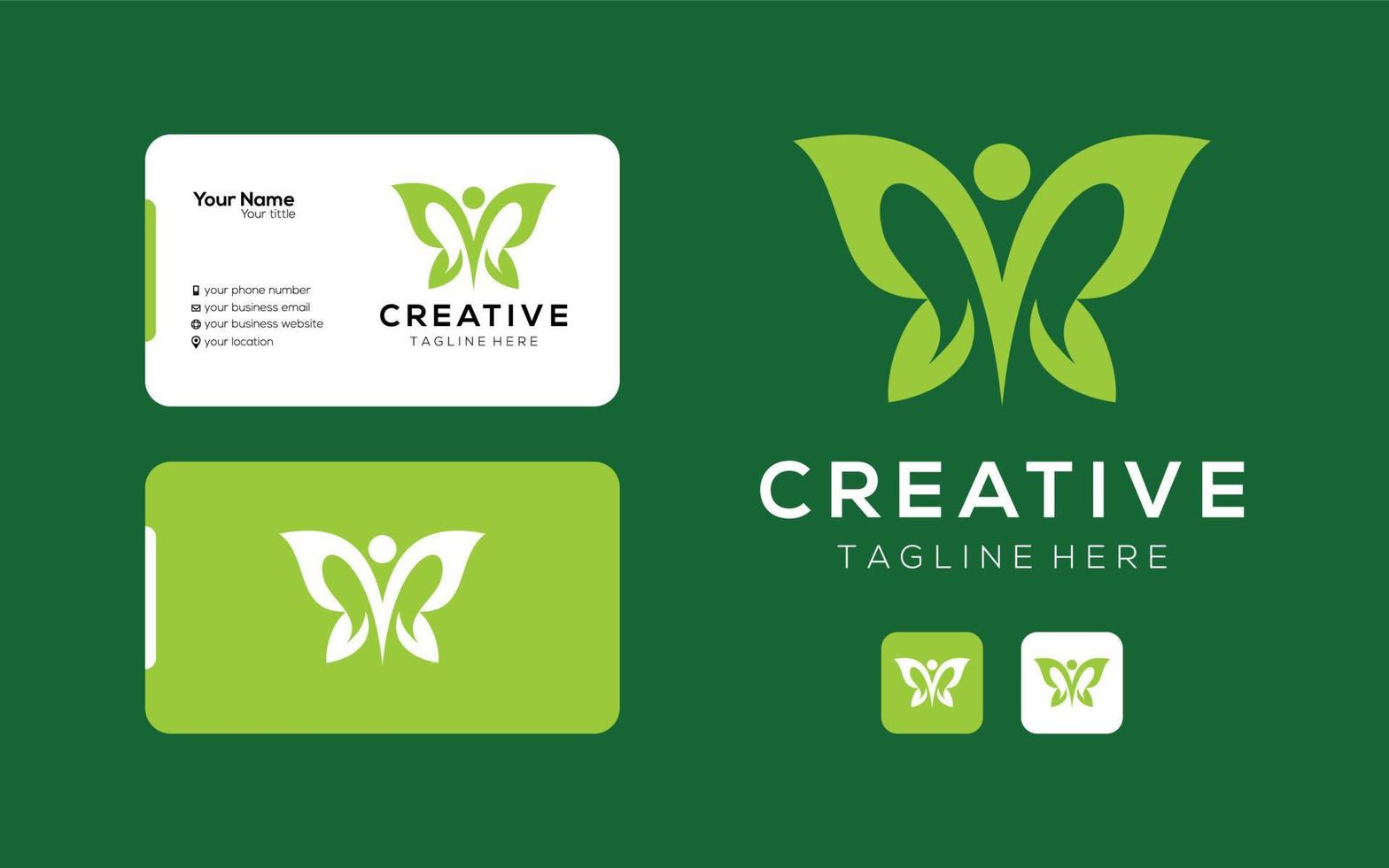 design moderno dell'icona del logo dello yoga della farfalla creativa per la tua azienda vettore