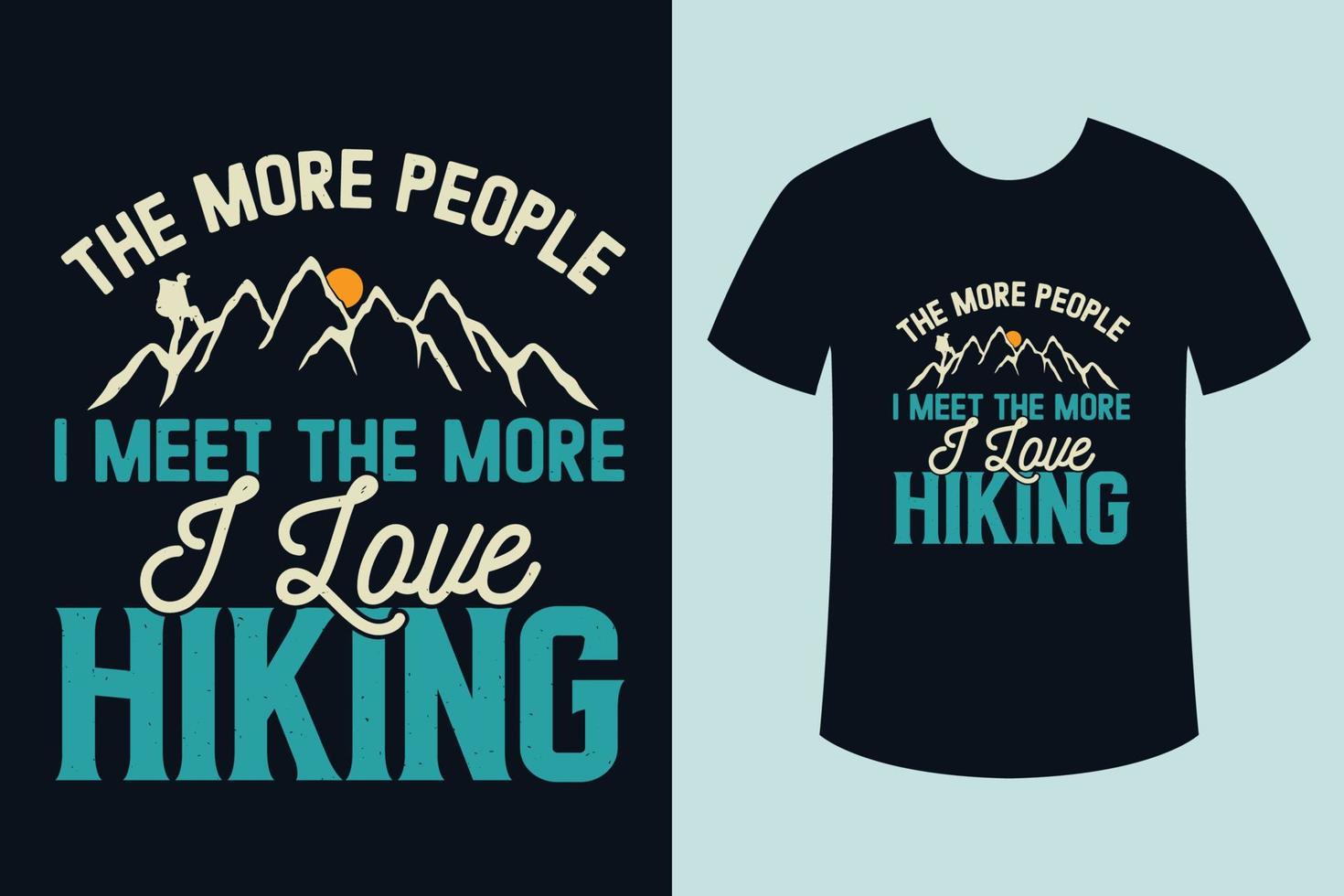 design della maglietta da trekking per gli amanti delle escursioni con il vettore di montagna