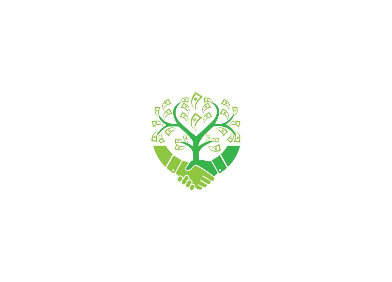design del logo dell'albero dei soldi con modello di icona vettoriale moderno creativo
