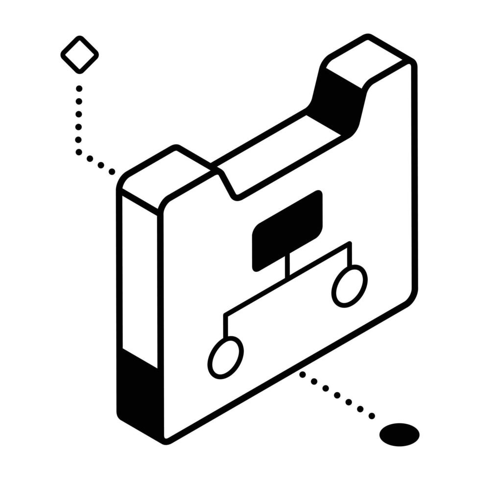 un'icona del design isometrico del diagramma di flusso vettore