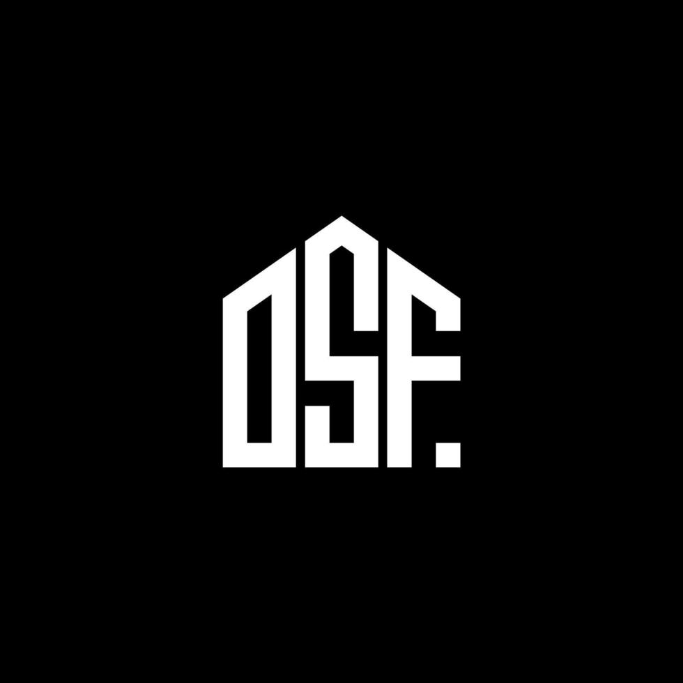 osf lettera logo design su sfondo nero. osf iniziali creative lettera logo concept. disegno della lettera osf. vettore