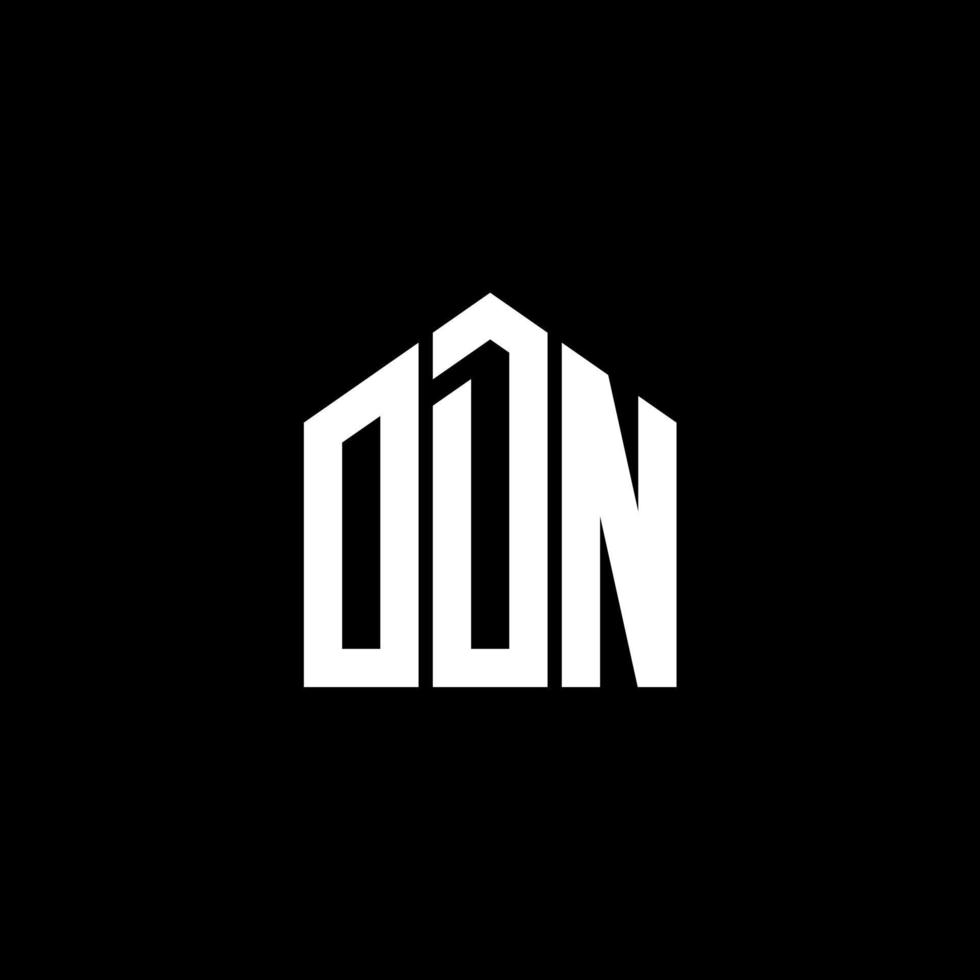 design del logo della lettera odn su sfondo nero. concetto di logo della lettera di iniziali creative odn. disegno di lettera strano. vettore