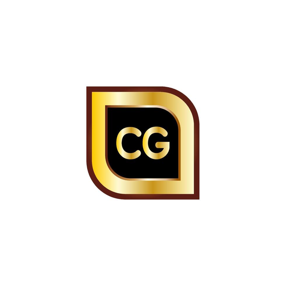 disegno del logo del cerchio della lettera cg con colore oro vettore