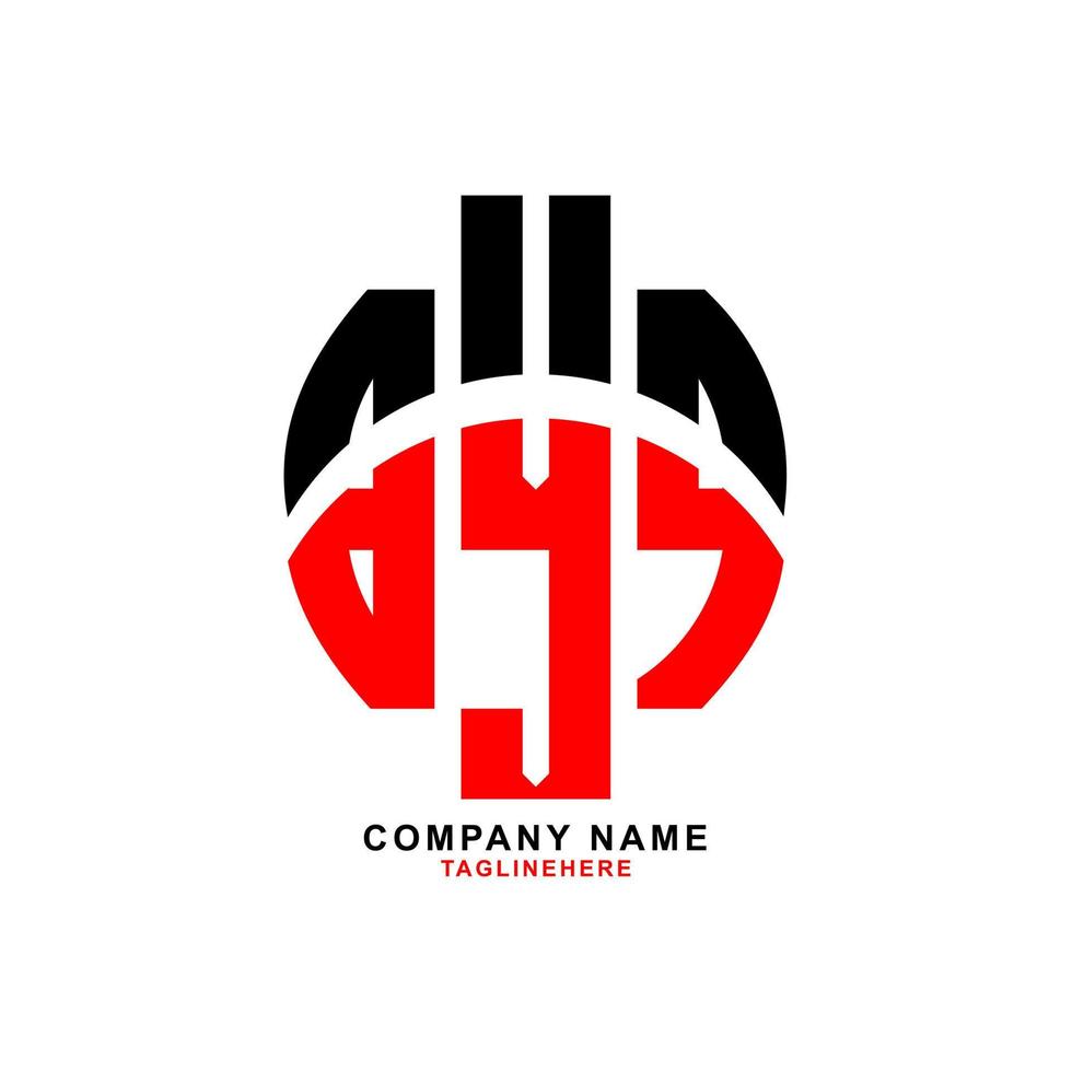 design creativo del logo della lettera byq con sfondo bianco vettore
