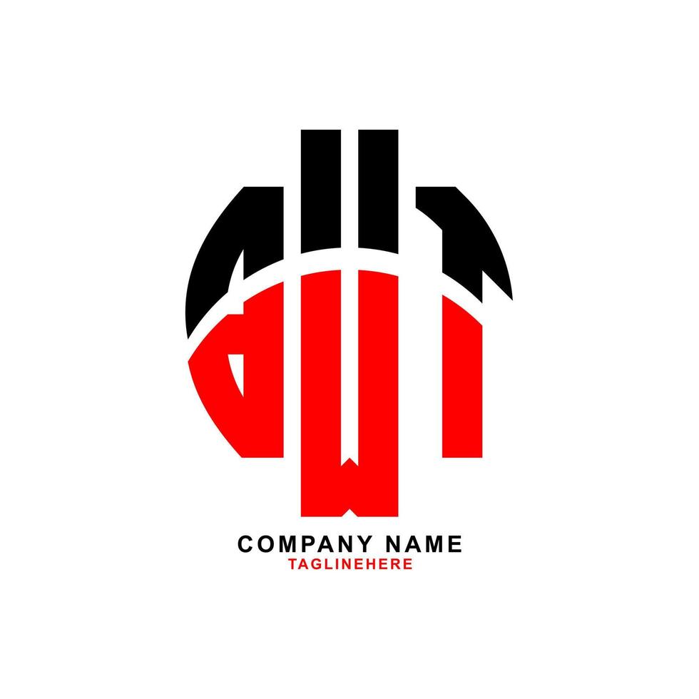 design creativo del logo della lettera bwt con sfondo bianco vettore
