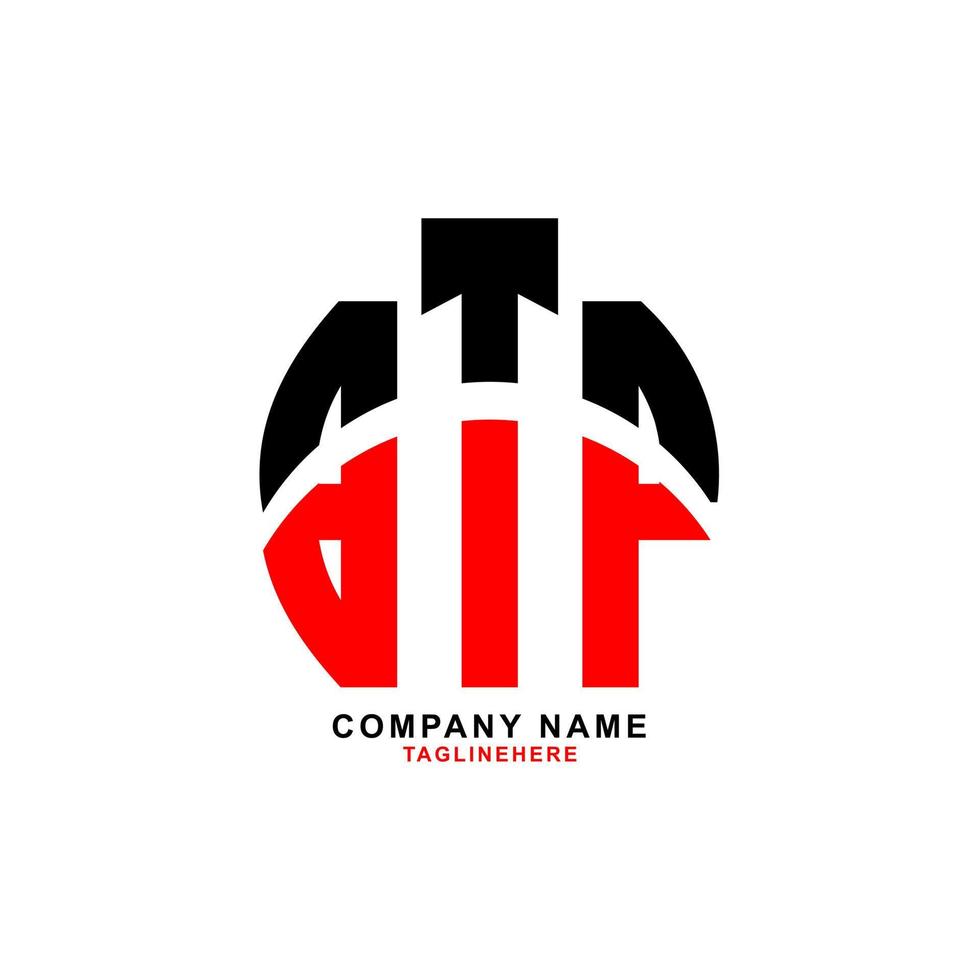 design creativo del logo della lettera btp con sfondo bianco vettore