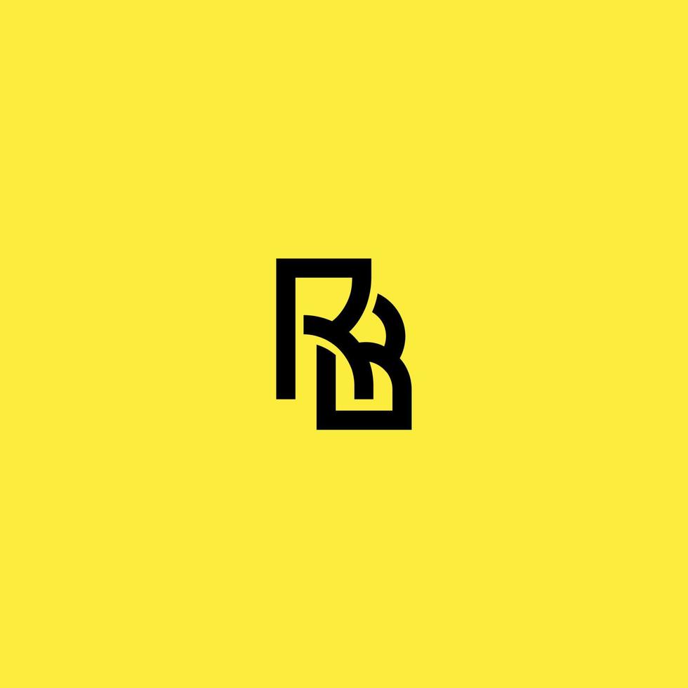 creativo br, rb lettera logo disegno vettoriale con tre colori