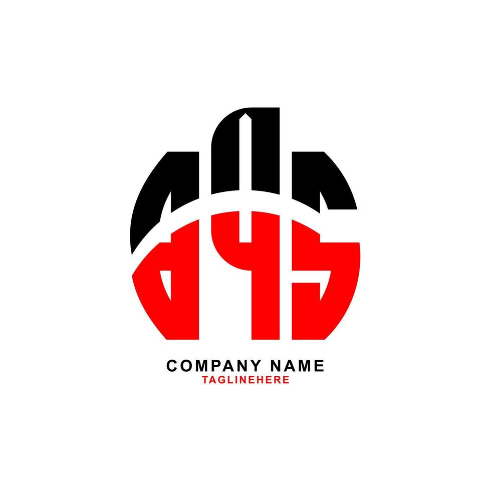 design creativo del logo della lettera bqs con sfondo bianco vettore