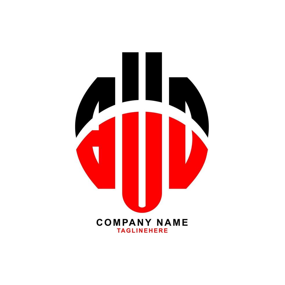 design creativo del logo della lettera bu con sfondo bianco vettore