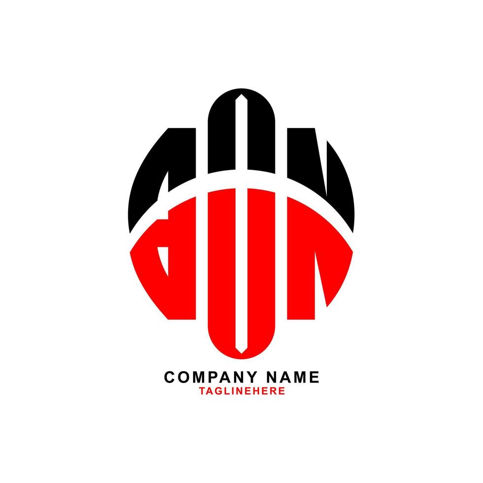 design creativo del logo della lettera bon con sfondo bianco vettore