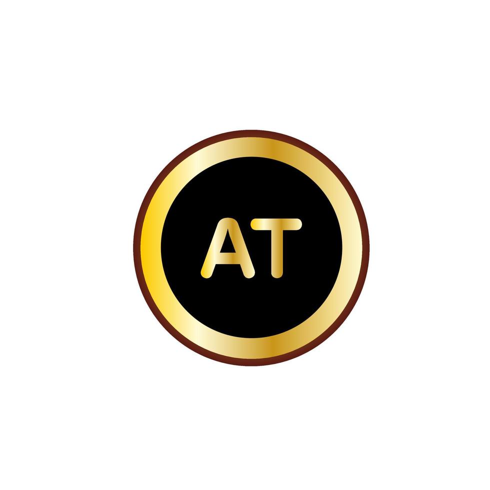 al design del logo del cerchio della lettera con colore oro vettore