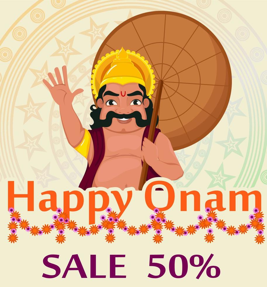 re Mahabali. felice onam vettore