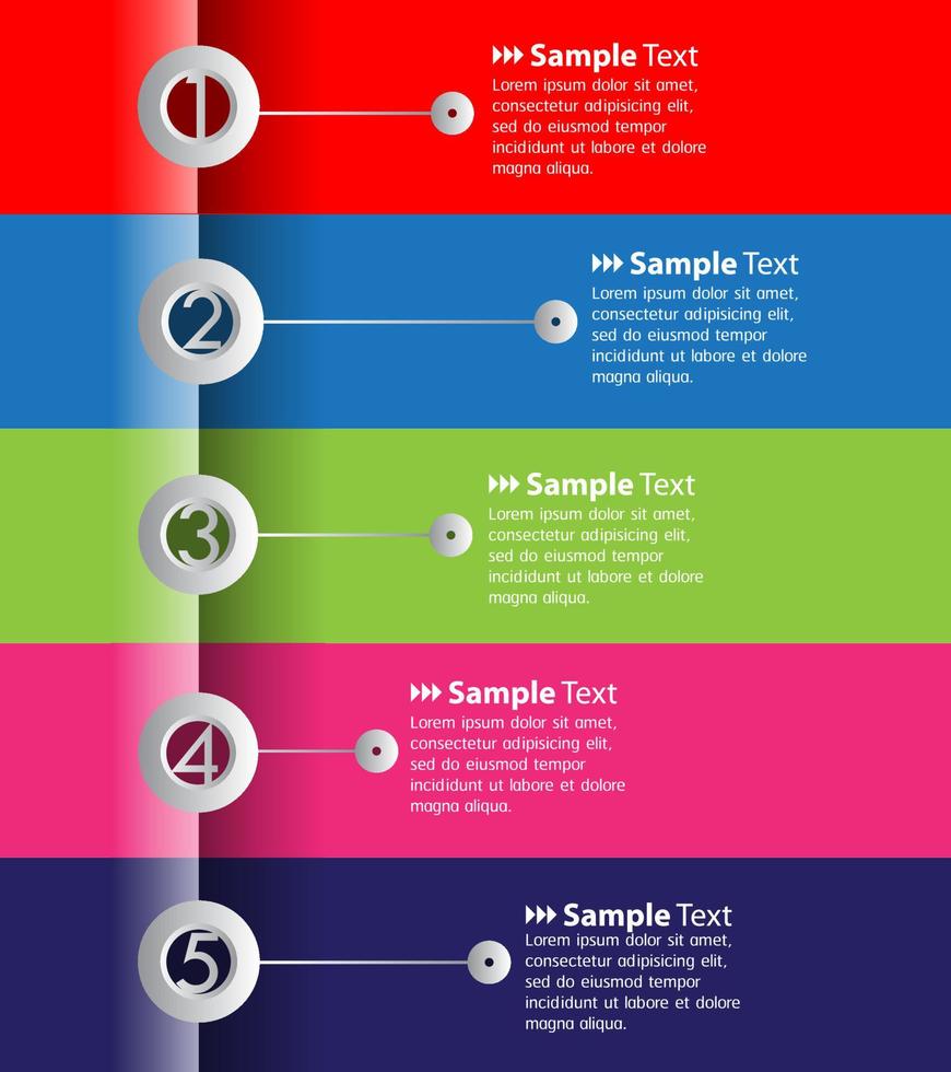 infografica colorata in 5 fasi vettore