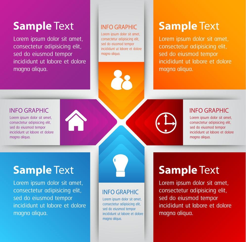 infografica colorata in 4 fasi vettore